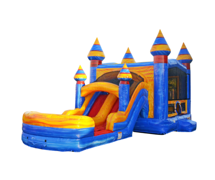 Electric Castle Dual Lane Combo (Water or Dry Slide) Electric Castle Dual Lane Combo (Water or Dry Slide)