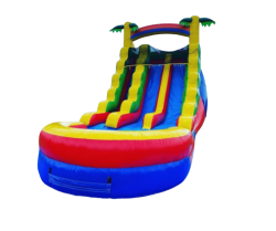 18ft Tropical Rainbow Dual Lane Water Slide