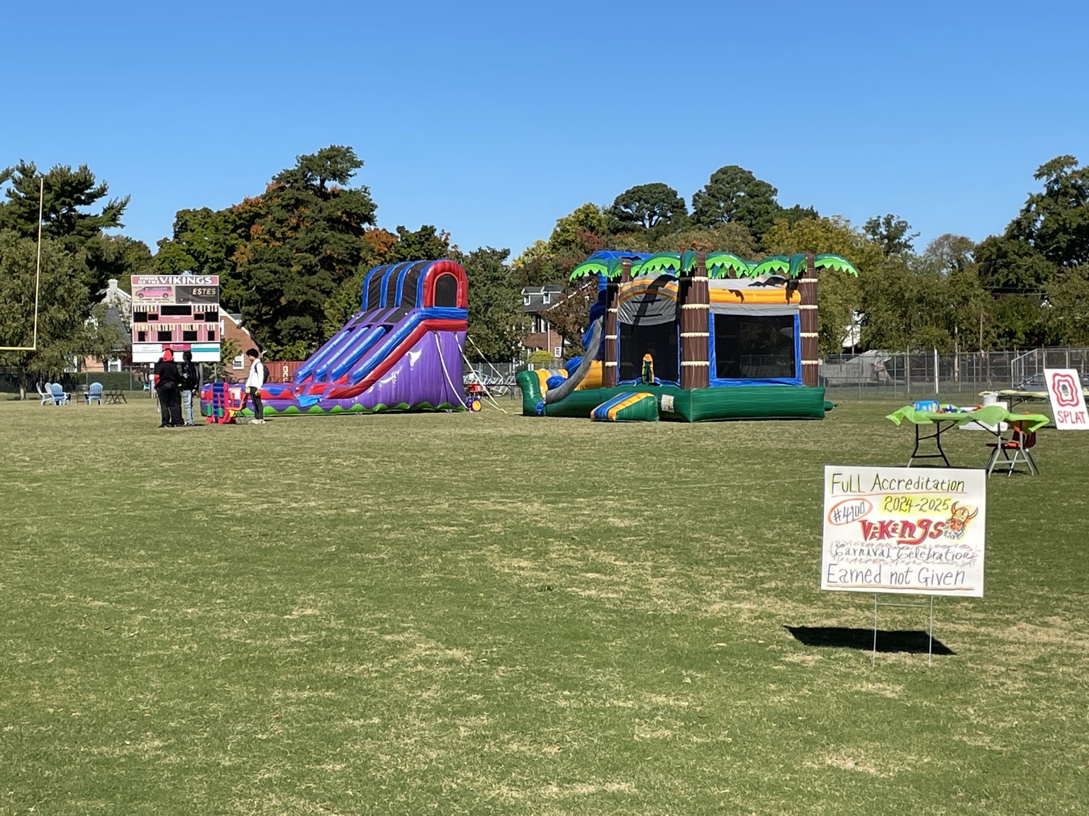 Multiple inflatables arranged for a Richmond-area outdoor event